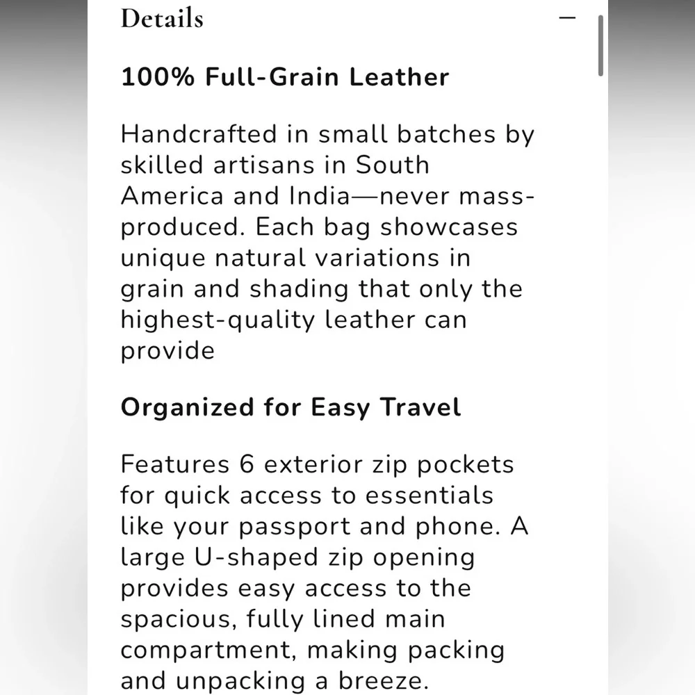 Latico Leather Deluxe leather Travel Bag New with tags